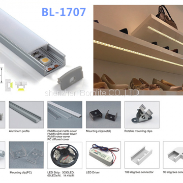 high quality recessed aluminium led strip mounting profiles