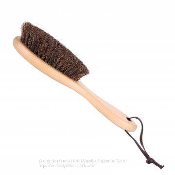 Natural Horsehair Shoes Brush Leather Cleaning Brush With Long Wood Handle for Upholstery, Cleaner Car Interior, Upholstery Furniture, Shoes,Leather Clothes,Handbags, Sofa