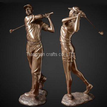 Handcraft Bronze Golf Statue, Lost Wax Casting Bronze Sport Style Statue photo-3
