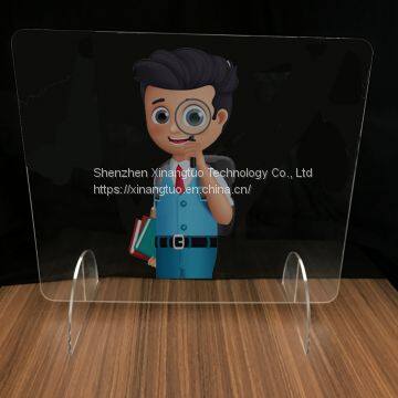 Wholesale High Quality Custom Transparent Acrylic Desk Shield Plexi Glass Foldable Sneeze Guard for School Student Desk photo-2