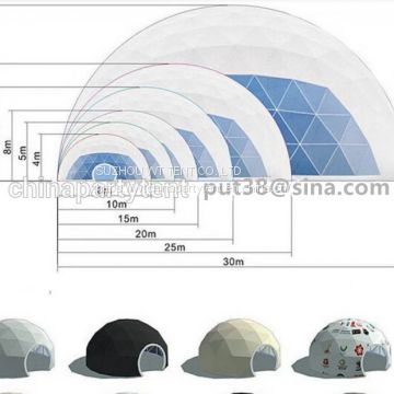 customized 3-55m diameter outdoor geodesic dome tent used for exhibition,festival,wedding,party,event