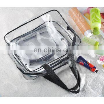 Wholesale Clear PVC Toiletry Bag Set 3 Pcs Gift Cheap Transparent Cosmetic Bag photo-2