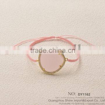 Rose Gold Acrylic Stone Diamond Woven Friendship Bracelet for 2015 New Product Hot Sale photo-4