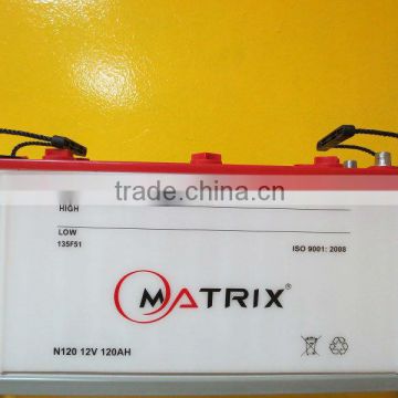 High Quality 12v 120AH Dry Car Charged Battery