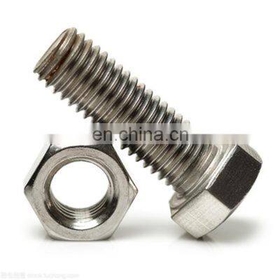 Factory stock Stainless steel A2  A4 DIN931 partial half thread  Hex bolt and nut and washer