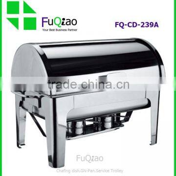 Gold Roll Top Stainless Steel Electric Buffet Chafing Dish for Hotel photo-4