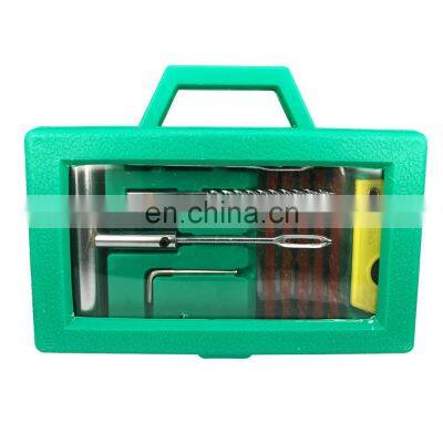 emergency easy carry and operate tire repair kit with auger drill bit rubber strip