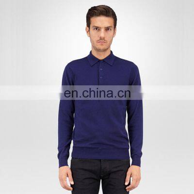 Best New Design 100% Cashmere Fashion Polo Sweater with Button for men