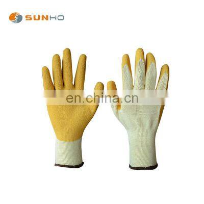 Sunnyhope Yellow gloves work gloves yarn latex wrinkling gloves POLYESTER/NITRILE general/ garden