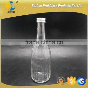 350ml empty beverage glass drinking bottle with alum lid/ soft drink bottle