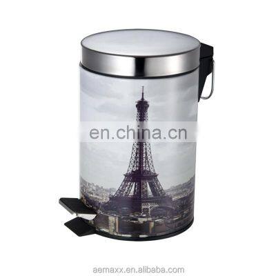 0.8 Gallon 1.3 Gallon 3.2 Gallon European Look Soft Closing Fingerprint-proof Foot Step Pedal Novelty Trash Can photo-3