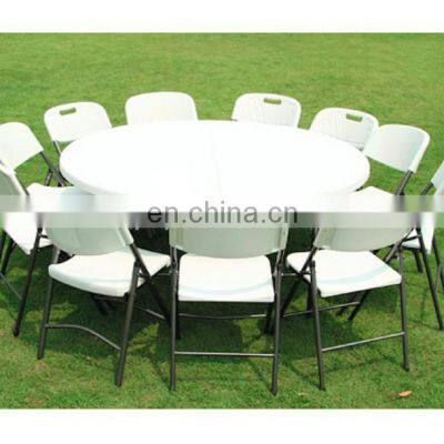 10 people wedding party outdoor banquet table plastic round folding chair table