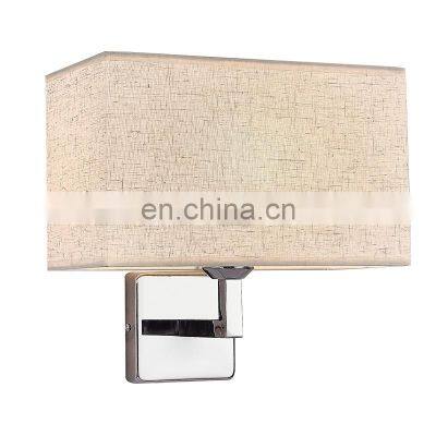 Indoor European Reading Wall Lights E27 Interior Bedroom Living Room Hotel Loft Bedside Led fabric wall lamp