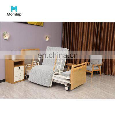 2022 New Style With Cardiac Chair Position Electric Remote Adjustable System For Bedridden Patient Home Nursing Rotating Bed