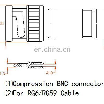 Compression BNC Connector for tv Rg6/rg59 Cctv Cable photo-2