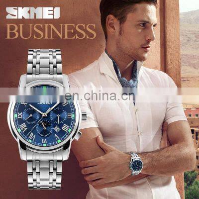 Skmei 9121 Big Men 30 Meters Water Resistant Stainless Steel Watches for Men