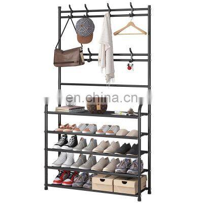 Nordic Luxury Iron Frame Stand Home Coat Shoes Rack  Clothes Hook for Bedroom