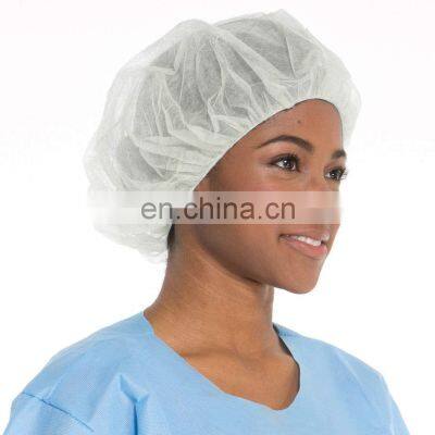 Wholesale Dipsosable Hairnet 21inch Clipped Hair Head Cover Disposable Bouffant Caps