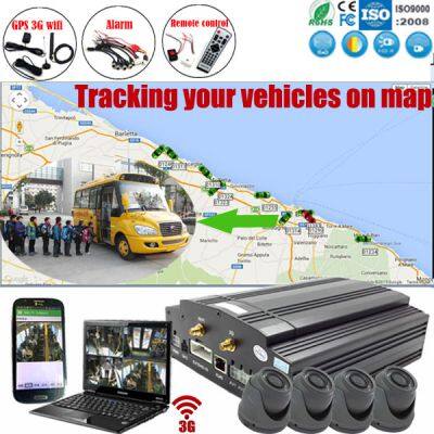 4 Channels 1080P 720p Realtime Tracking GPS Tracker 3G 4G WiFi Mobile Car DVR Mdvr Tracking System