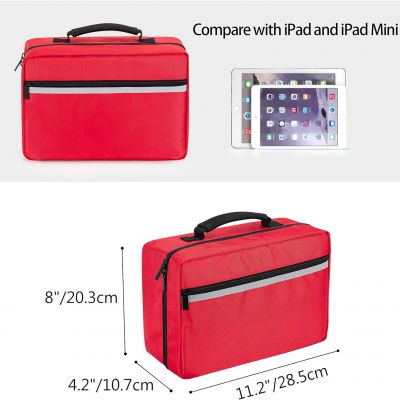 Carryable First Aid Bag Empty, Emergency Trauma Bag for Accessories, Medical Supplies Bag with 2.5 Inner Flap, Red