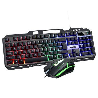 Hot Sale Keyboard Mouse Combos LED Metal Robotic Sense Gaming Mechanical Keyboard and Mouse Computer Sets