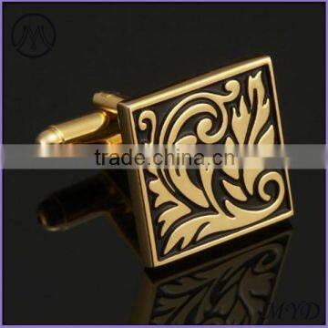 Yellow Gold Plating Stainless Steel Men's Cufflinks