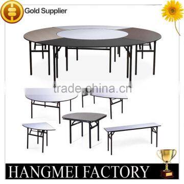 Hotel Furniture Dining Plywood Pvc Edge Banquet Folding Round Table