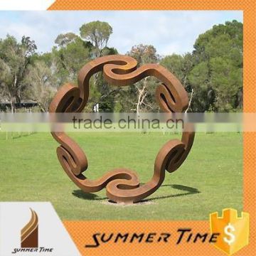 Corten steel ring sculpture for park