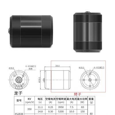 FS2838 Внешний роторный водонепроницаемый бесщеточный двигатель, ультратонкий и полый, с регулировкой скорости низковольтного постоянного тока, синхронный постоянномагнитный частотно-регулируемый