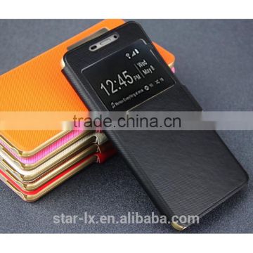 Factory directly sale , leather case for FLY Tornado Slim with window