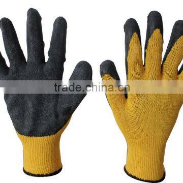 yellow yarn grey rubber working gloves