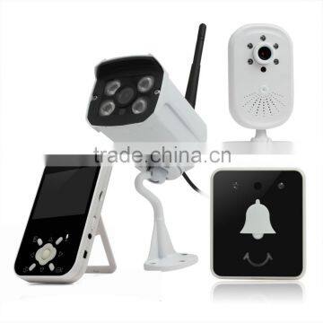 2016 newest home surveillance all in one doorbell+doorphone+camera+monitor system