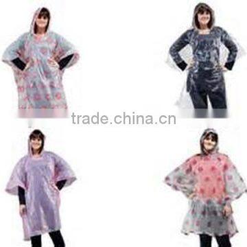 Women Custom Printed Emergency Black Poncho Raincoat photo-2