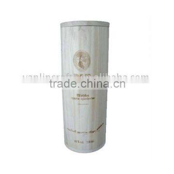 Natural single bottle cylinder wooden wine box