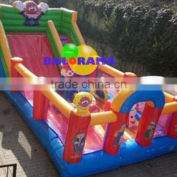 cheerful clown inflatable playground