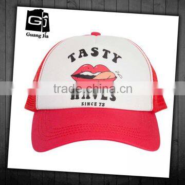 Promotional New Design 100% Cotton Cap 5 Panel Curved Bill Custom Printing Trucker Hat