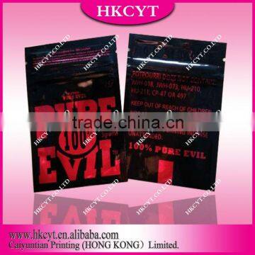 Herbal incense packaging bags/Pure evil potpourri bags