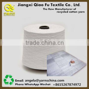 50 Recycled cotton 50 Polyester Blended Yarn OE Cotton carpet Yarn Bleach White