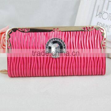 2015 New Fashion Many Colors Water Ripple Long PU Leathwe Women Purse Wallet Card Holder Phone Handbag photo-4