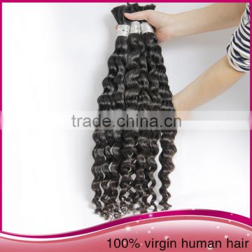 2015Wholesale Peru Real Human Hair Bulk Extension Afro Women Natural Black Curly Hair Bulk On Selling