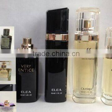 50ml square glass perfume bottles with sprayer and cap