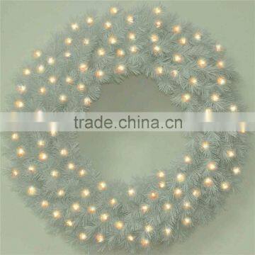 decorative pvc LED lighted wholesale christmas wreaths