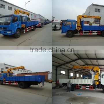 Dong Feng 7 tons lorry truck with crane, 3 tons, 4 tons, 5 tons, 6 tons XCMG or Pafinger crane, hydraulic crane trucks