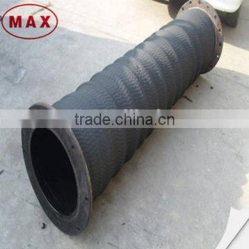 Flanged dredging rubber hose pipeline with floater for dredging operation