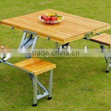 wood picnic folding table