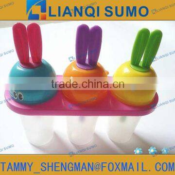 6pcs LFGB/FDA Food Grade Plastic Ice Lolly Mould Rabbit Shape photo-3