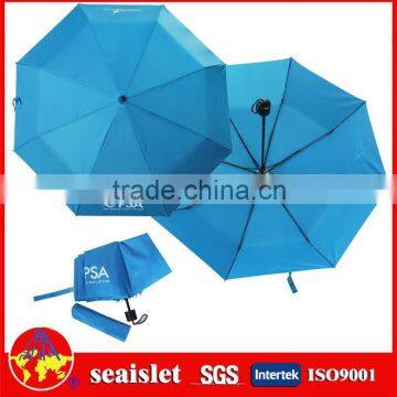 3 folding blue fabric promotion umbrella