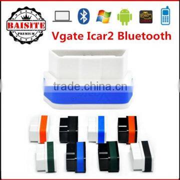 Good feedback OBD2 OBDII bluetooth diagnostic adapter perfect function vgate elm327 icar2 bluetooth for Android/ PC