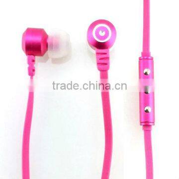2015 Hot New Pink FT-866 Aluminium Earphone with Remote that Works for Both iPhone & Samsung