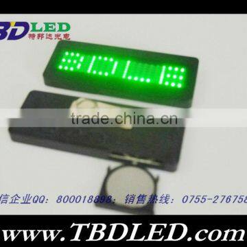 Mini Programmable Scrolling LED Name/Message/Advertising Tag Badge - Green Light (1 x CR2032)